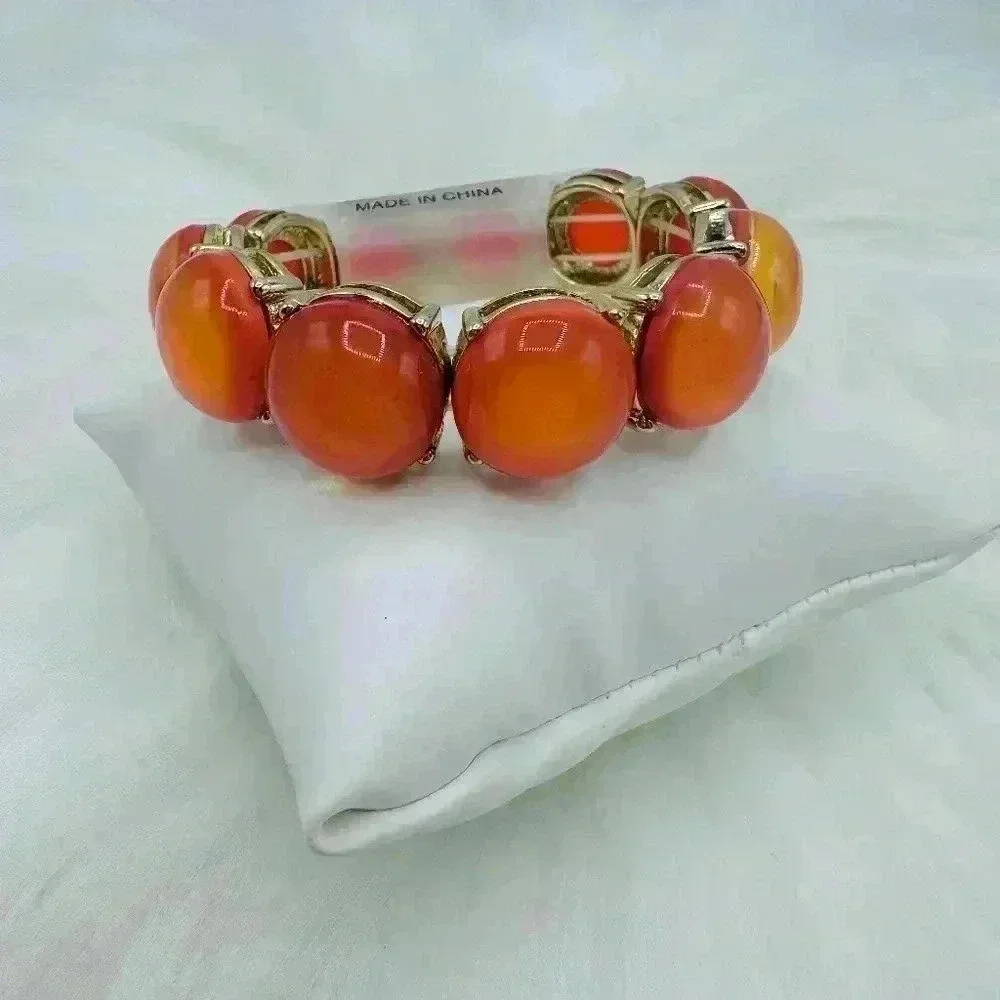 Sparkly Orange Fashion Bracelet